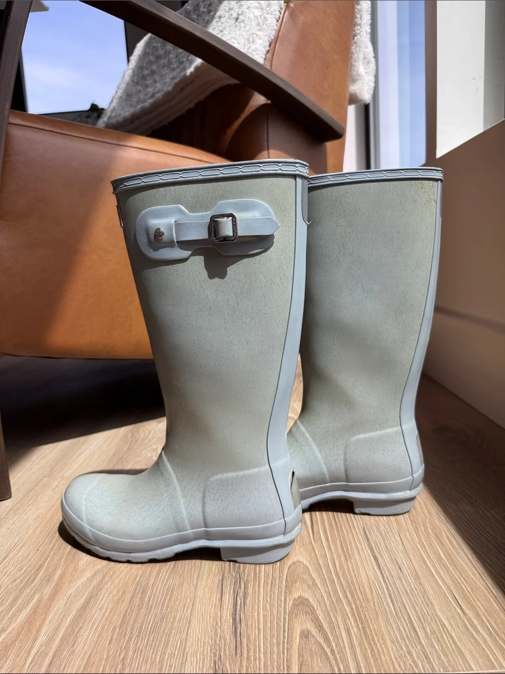 Hunter Girls Light blue Sparkly Rain Boot